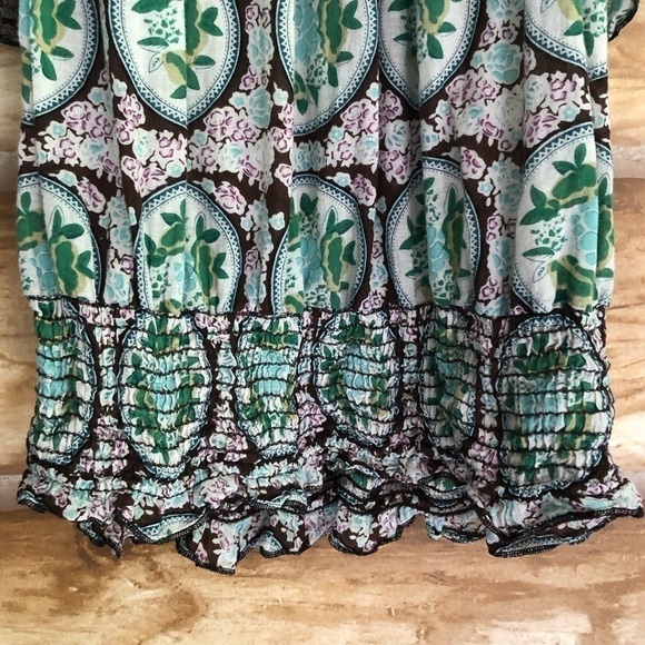VINTAGE square neck smocked peasant blouse size medium - Picture 6 of 8